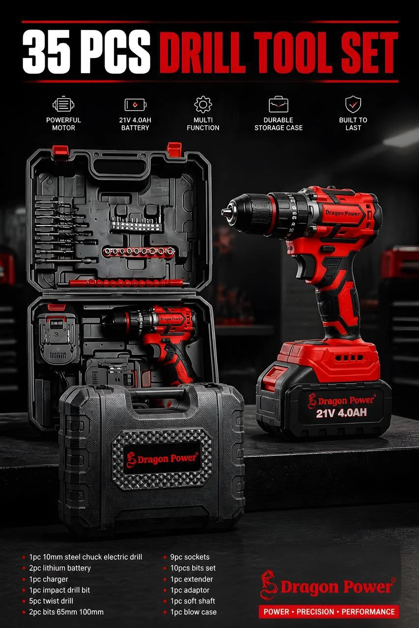 35-Piece Brushless Cordless Drill Set