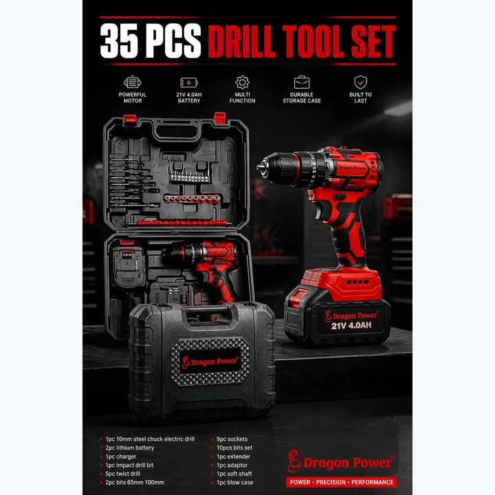 35-Piece Brushless Cordless Drill Set