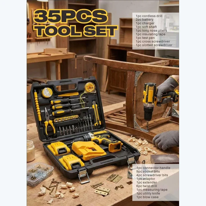 35-Piece Cordless Drill Tool Set