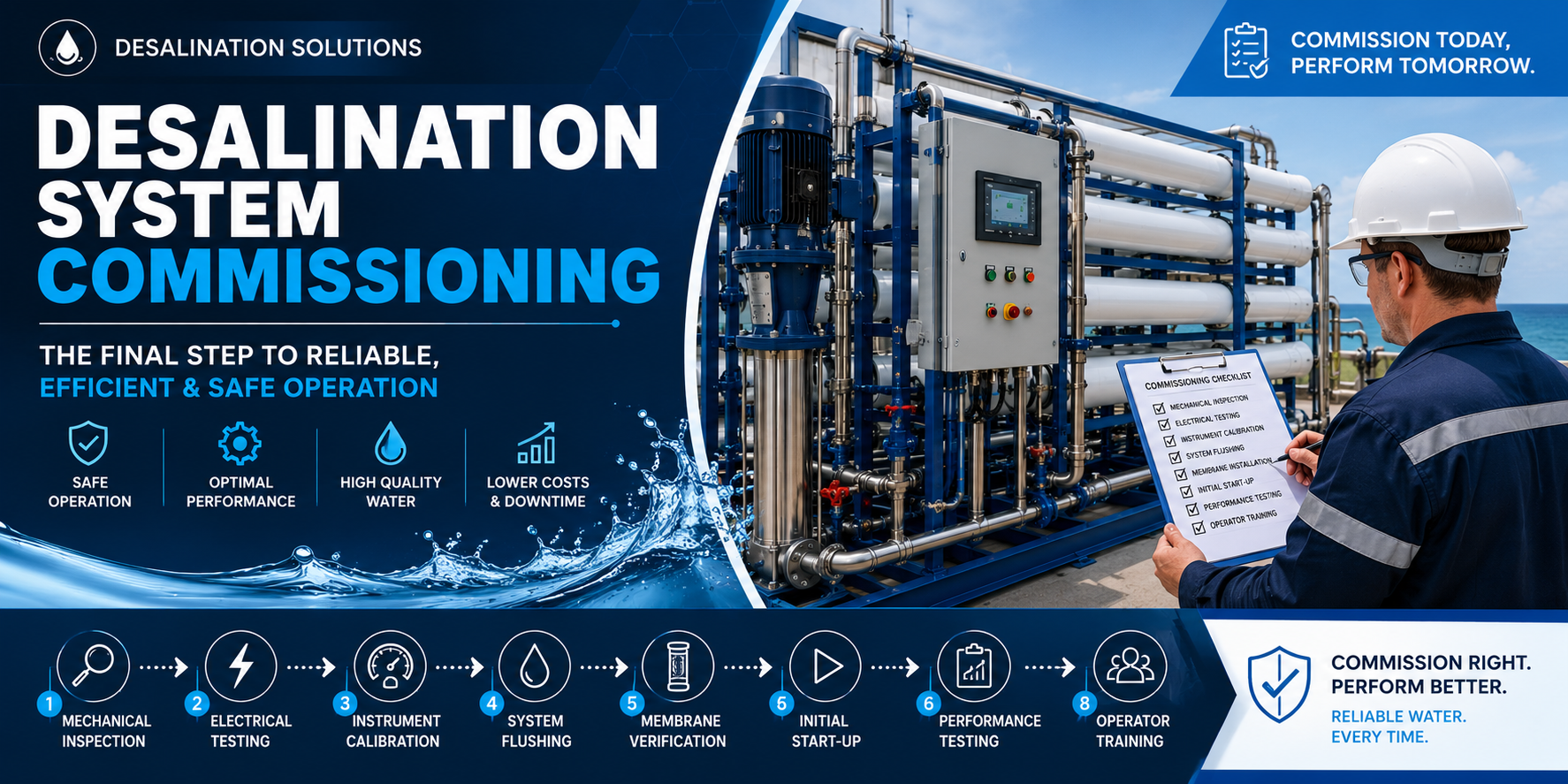 desalination system commissioning
